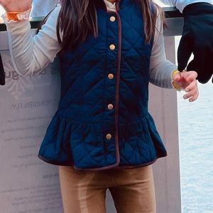 Janie and Jack adorable quilted vest w/ leather piping detail and peplum bottom